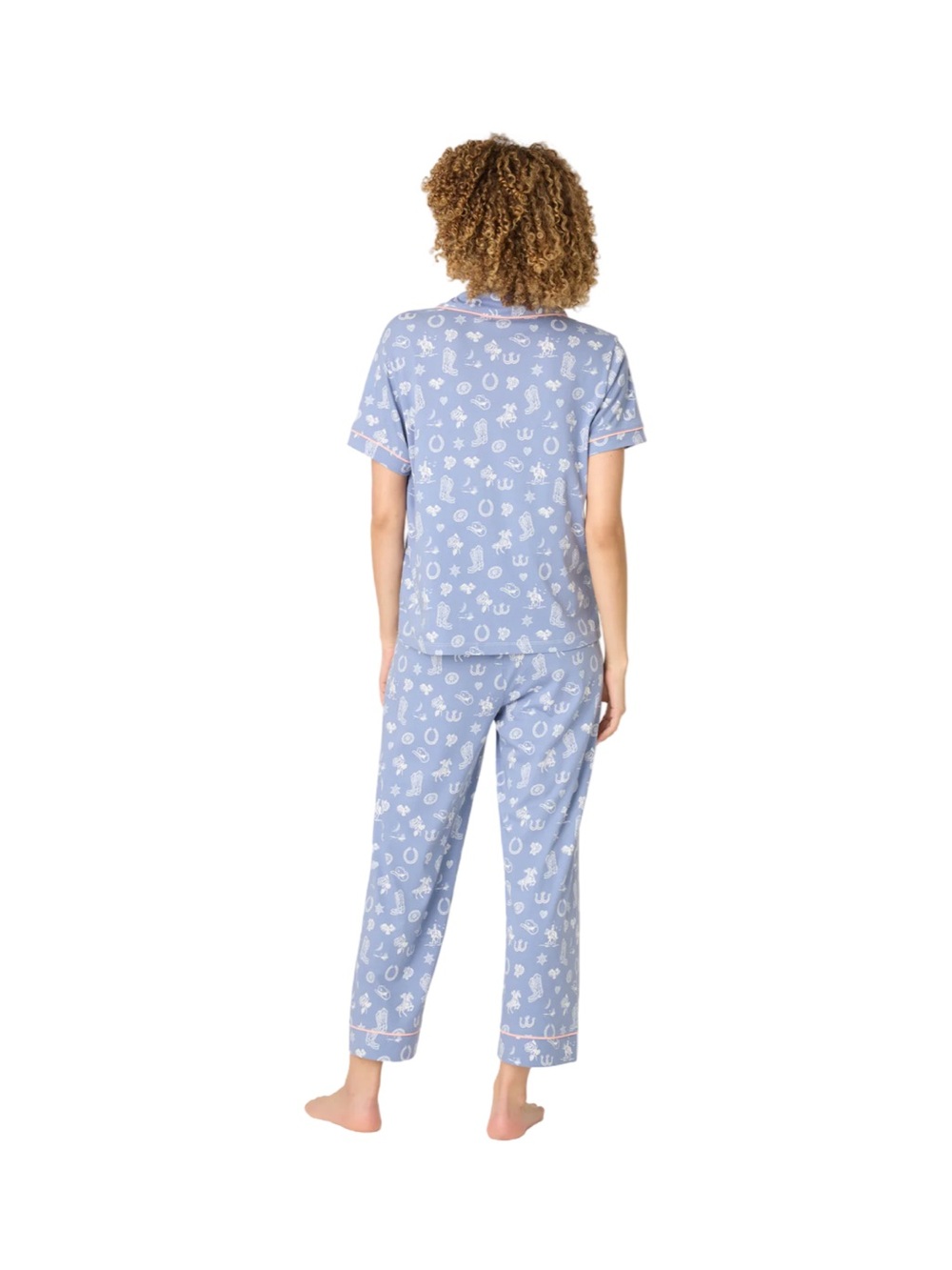 P.J. Salvage Whimsy Lone Star Love Cropped Western Pajama Set NWT Size S - Picture 2 of 7